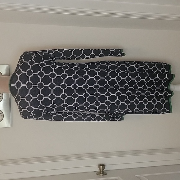 C by Bloomingdale's Open Cardigan Blue w Green Trim. Size M, EUC - Picture 4 of 8